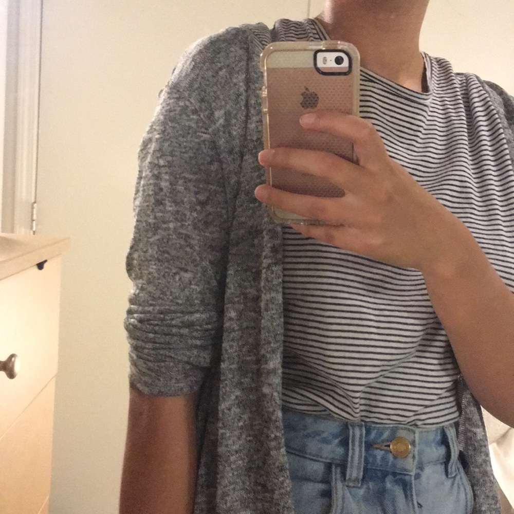 Grey divided cardigan